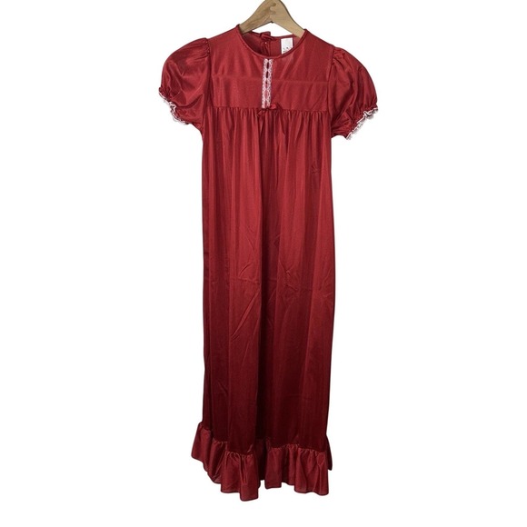 NWT Laura Dare Girl's 10 Red Christmas Valentine's Long Nightgown 2 PC Set USA - Picture 4 of 13